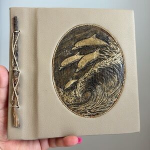 NWT | Photo Album with Gold Dolphin Design. Made with Banana Leaves